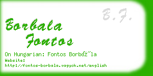 borbala fontos business card